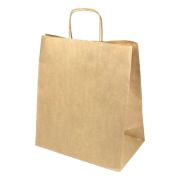 Пакет бумажный с кручеными ручками (Илим) 260х150х350мм 70г/м2 цвет Крафт (х250)