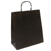 Пакет бумажный с кручеными ручками 240х140х280мм 70г/м2 цвет Черный (х250)