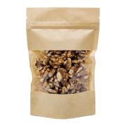 Пакет Дой-пак бумажный с ЗИП-замком 105х185мм окно 70мм 60г/м2 гладкий цвет Крафт (х100/600)