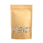 Пакет Дой-пак бумажный с ЗИП-замком 200х260мм окно 40мм 60г/м2 гладкий цвет Крафт (х1/100)