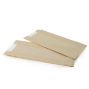 Пакет бумажный с окном и плоским дном 175(100)х70х290мм ВПМ 40г/м2 цвет Бежевый (х800)