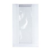 Пакет бумажный с окном и плоским дном 250(120)х45х400мм ВПМ 40г/м2 цвет Белый (х1000)