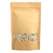 Пакет Дой-пак бумажный с ЗИП-замком 120х185мм окно 40мм 60г/м2 гладкий цвет Крафт (х1/100)