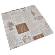 Оберточная бумага в листах 305х305мм Парафинированная цвет Коричневый, «с печатью »Газета