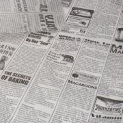 Оберточная бумага в листах 390х390мм Парафинированная цвет Черный, «с печатью »Газета