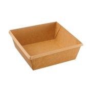 Контейнер бумажный без крыш. 550мл 130х130х45мм OneClick Bottom 550/b цвет Крафт (х400)
