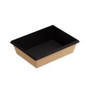 Контейнер бумажный без крыш. 500мл 160х120х45мм OneClick Bottom 500/b BLACK цвет Черный (х400)