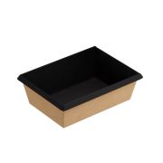 Контейнер бумажный без крыш. 400мл 135х100х45мм OneClick Bottom 400/b BLACK цвет Черный (х600)