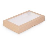 Контейнер бумажный «на вынос» 1450мл 260х150х40мм TABOX PRO С окном цвет Крафт OSQ (х200)