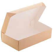 Контейнер бумажный 230х140х60мм CAKE 1900 цвет Белый/Крафт OSQ (х300)