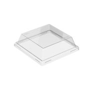 Крышка для бумажного контейнера 165х165х40мм OneClick lid для 950, 1250 мл Высокая цвет прозр. (х300)