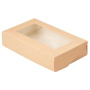 Контейнер бумажный «на вынос» 1000мл 200х120х40мм ECO TABOX PRO С окном цвет Крафт OSQ (х225)