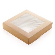 Контейнер бумажный «на вынос» 1500мл 200х200х40мм TABOX PRO цвет Крафт/Белый OSQ (х225)