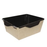 Контейнер бумажный без крышки 500мл 164х115х45мм OpSalad Black Wood ламинированный цвет Крафт/Черный OSQ (х50/600)