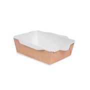 Контейнер бумажный без крыш. 400мл 145х96х45мм OpSalad ламинированный цвет Крафт/Белый OSQ (х50/800)