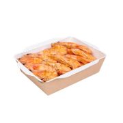 Контейнер бумажный без крыш. 1000мл 222х162х55мм OpSalad ламинированный цвет Крафт/Белый OSQ (х50/300)