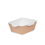 Контейнер бумажный без крыш. 350мл 121х106х55мм OpSalad ламинированный цвет Крафт/Белый OSQ (х50/900)