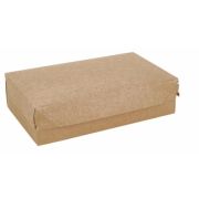 Контейнер бумажный 230x140x60мм ECO CAKE 1900 цвет Крафт/Белый DoECO (х25/300)