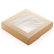 Контейнер бумажный «на вынос» 2500мл 260х260х40мм TABOX цвет Крафт/Белый OSQ (х150)