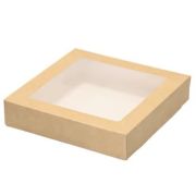 Контейнер бумажный «на вынос» 1500мл 200х200х40мм TABOX ламинированный цвет Крафт/Белый Packton (х100)