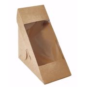 Упаковка для сэндвичей 127х127х70мм ECO Sandwich 70 С окном цвет Крафт DoECO (х50/500)