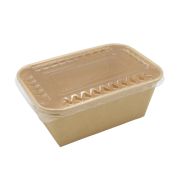 Контейнер бумажный прямоуг. с крыш. 1000мл 168х118х68мм с крыш. цвет Крафт КСс-з (х600)