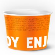 Ведро бумажное большое 2,5л SP85 цвет оранж., «с печатью »Enjoy new