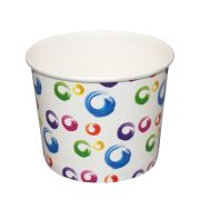 Контейнер бумажный круглый 290мл цвет Белый, «с печатью »Шарики