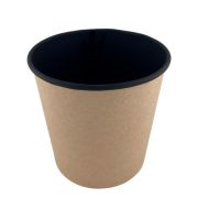 Контейнер бумажный круглый для супа без крыш. 700мл D=116мм Выс:108мм Round Bowl цвет Крафт/Черный OSQ (х525)