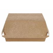 Упаковка для гамбургера 100х100х60мм BURGER Размер M цвет Крафт DoECO (х50/300)