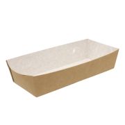 Лоток бумажный 165х70х40мм HD ламинированный цвет Крафт/Белый Packton (х50/800)