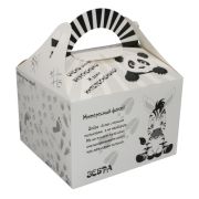 Коробка картонная детская 164x150x110мм Лайт цвет Белый с печатью «Зебра» (х250)