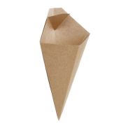 Упаковка конусная 115х200мм ECO CONE c отделением под соус, размер L цвет Крафт DoECO (х20/480)