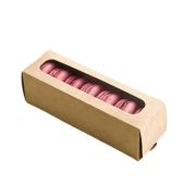 Упаковка для макарони 180х55х55мм ECO MB 6 для 6 шт. С прозрачным окном цвет Крафт/Белый DoECO (х50/500)