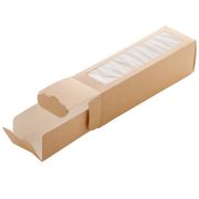 Упаковка для макарони 180х55х55мм MB 6 для 6 шт. С прозрачным окном цвет Крафт/Белый OSQ (х1/300)