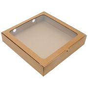 Коробка картонная для пирога 280х280х70мм для D=25-28 см С окном, МГК цвет Бурый/Бурый (х1/50)