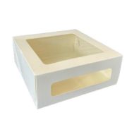 Коробка картонная для торта 260х260х100мм С окном цвет Белый OSQ (х15/75)