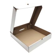 Коробка картонная для пирога 250x250x65мм D=22-25 см С окном, МГК цвет Белый/Бурый (х50)