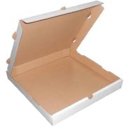Коробка картонная для пиццы 220х220х40мм профиль Т-11-Е микрогофрокартон КТК цвет Белый/Бурый (х1/50)