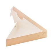 Коробка картонная для пиццы треуг. 224x200x40мм PIE LAM 30гр цвет Крафт/Белый OSQ (х100/600)