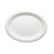 Тарелка БИО 260х200х15мм Растительное волокно овал. цвет Белый (х50/900)