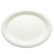 Тарелка БИО 260х200х15мм Сахарный тростник Овальная цвет Белый (125/500)