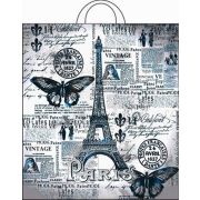 Пакет ПЭ с петлевой ручкой 38х42+6см (40) ПНД (Парижский день) Интерпак (х25/500)