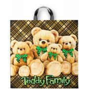 Пакет ПЭ с петлевой ручкой 44х44+6см (70) (Плюшевая семейка) Интерпак (х25/250)