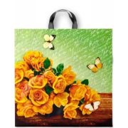 Пакет ПЭ с петлевой ручкой 44х44+6см (70) (Желтые розы) Интерпак (х25/250)