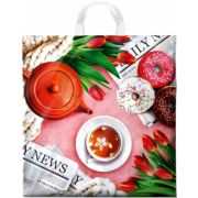 Пакет ПЭ с петлевой ручкой 40х42+6см (50) (Пуэр) Интерпак (х25/500)