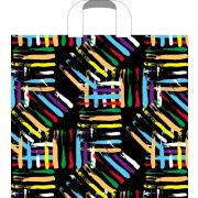 Пакет ПЭ с петлевой ручкой 38х34+3см (70) (Цветные линии) Артпласт (х50/500)