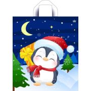 Пакет ПЭ с петлевой ручкой 42х38см (37) ПНД (Сюрприз от пингвина) НГ (х50/300)