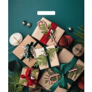 Пакет ПЭ с вырубной ручкой 38х45+3см (60) (Подарки на зеленом) НГ, глянцевый Артпласт (х25/500)