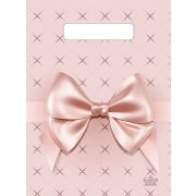 Пакет ПЭ с вырубной неусиленной ручкой 19.5х25см (30) (Персиковый бант) Тико (х100/3000)